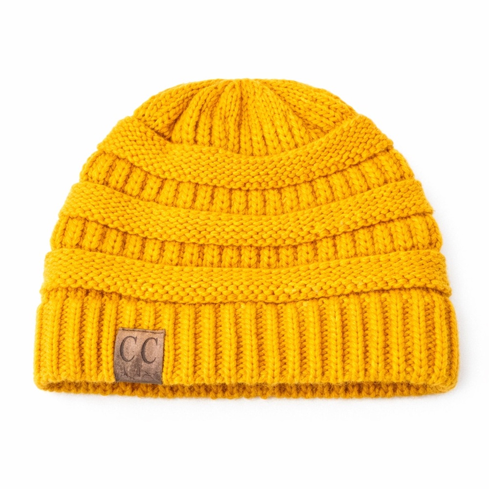 CC Mustard Yellow Knit Beanie
